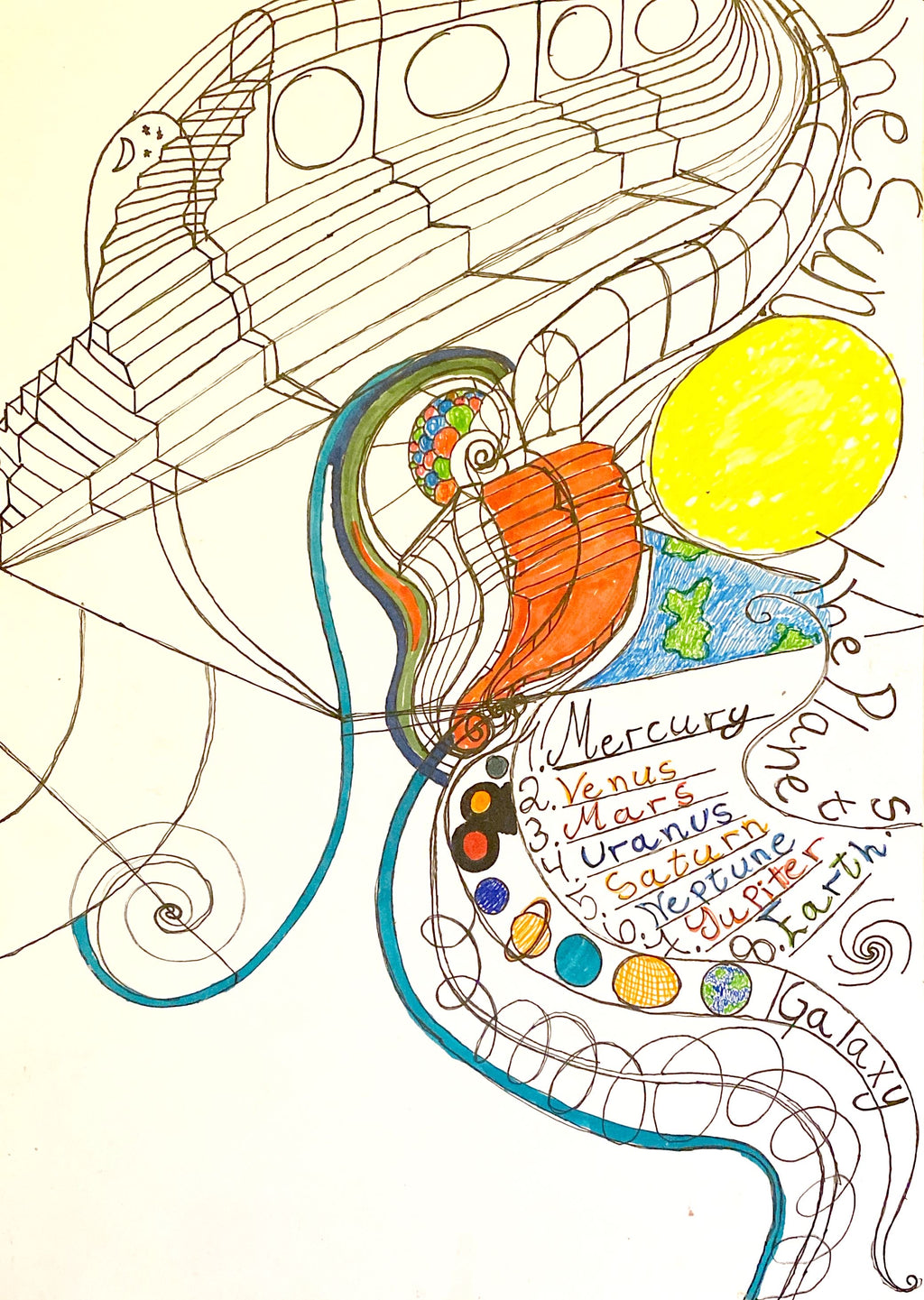 Cosmic Blueprints – Hand-Drawn Cosmic Digital Art
