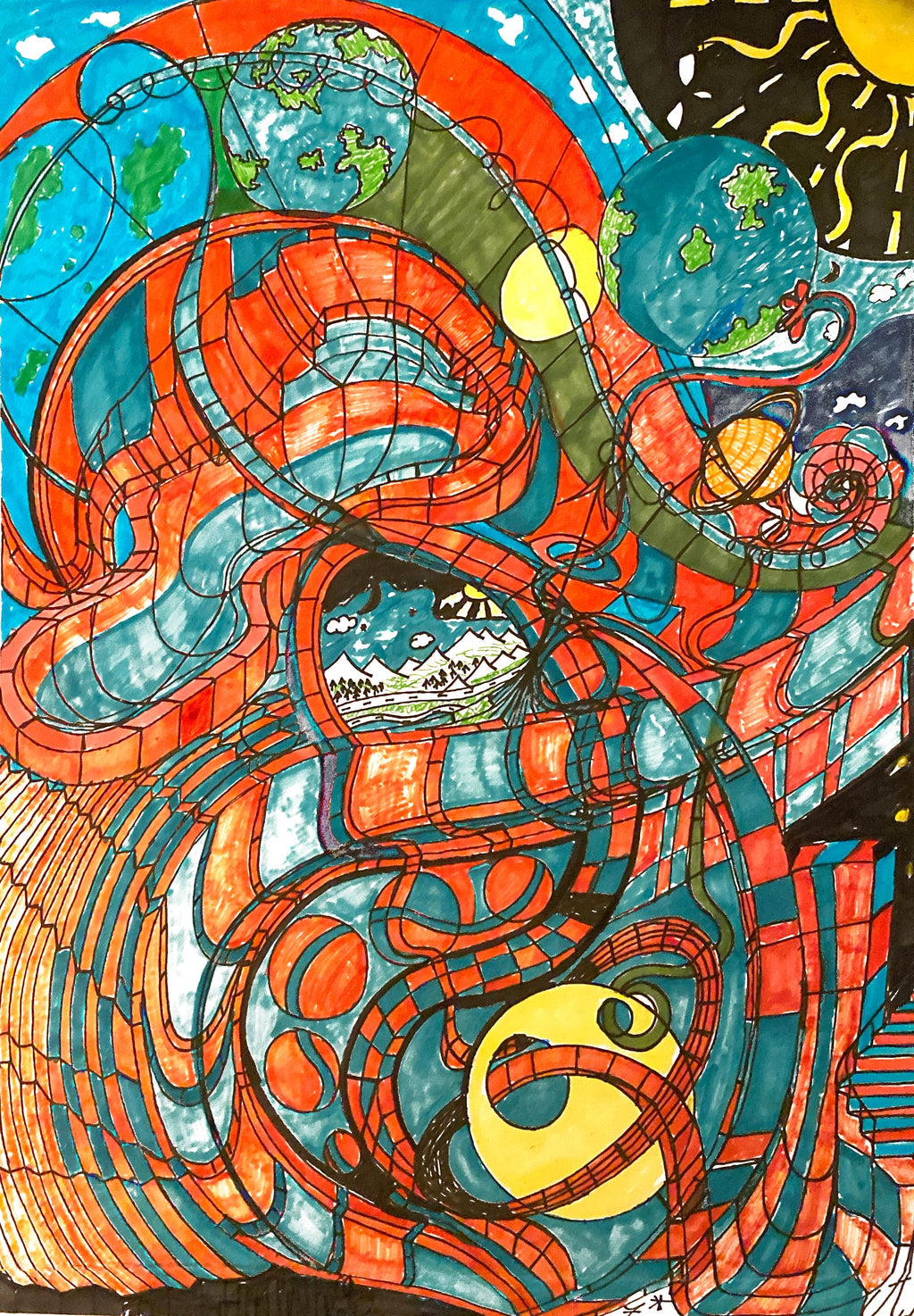 Cosmic Trajectory – 4-Stage Art Evolution / Surreal Psychedelic Print Series